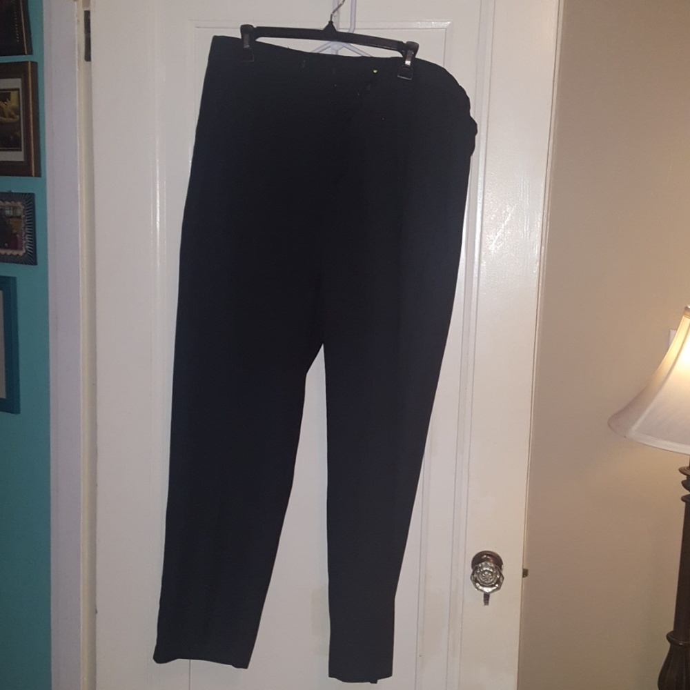 Black pinstriped pants